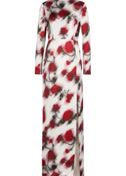 Frances floral satin maxi dress