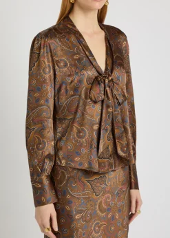 Francine printed silk-blend blouse