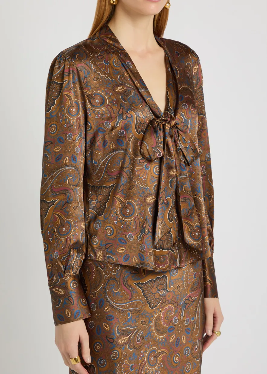Francine printed silk-blend blouse