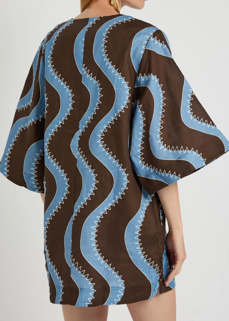Frankie printed linen mini dress