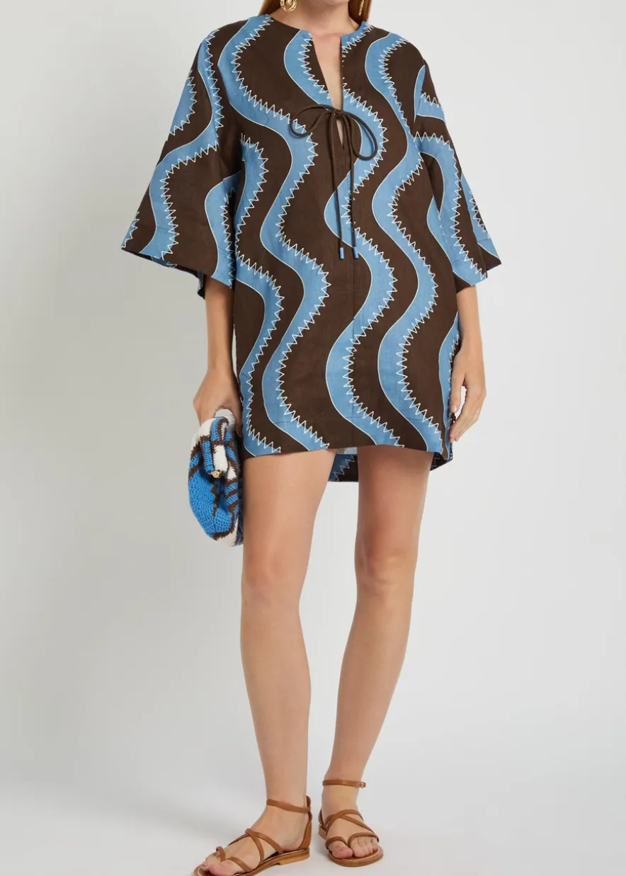 Frankie printed linen mini dress