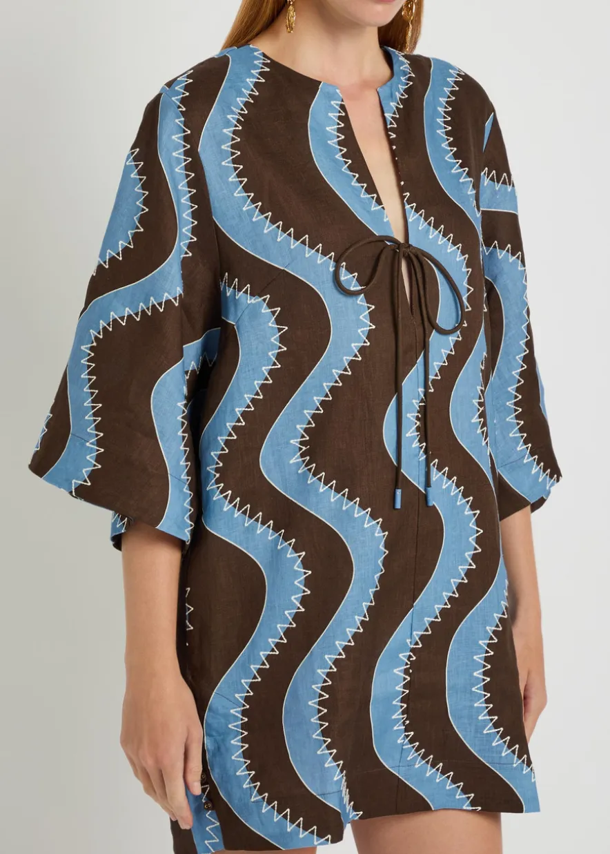 Frankie printed linen mini dress