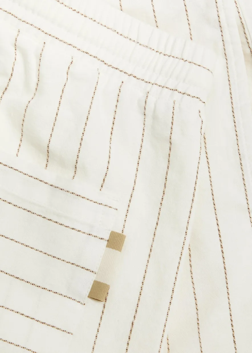 Franklin striped cotton and linen-blend shorts