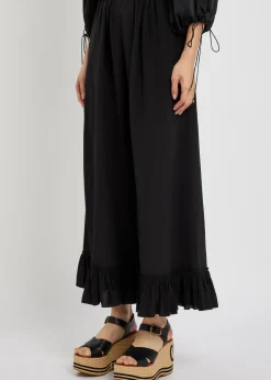 Frill silk-georgette culottes
