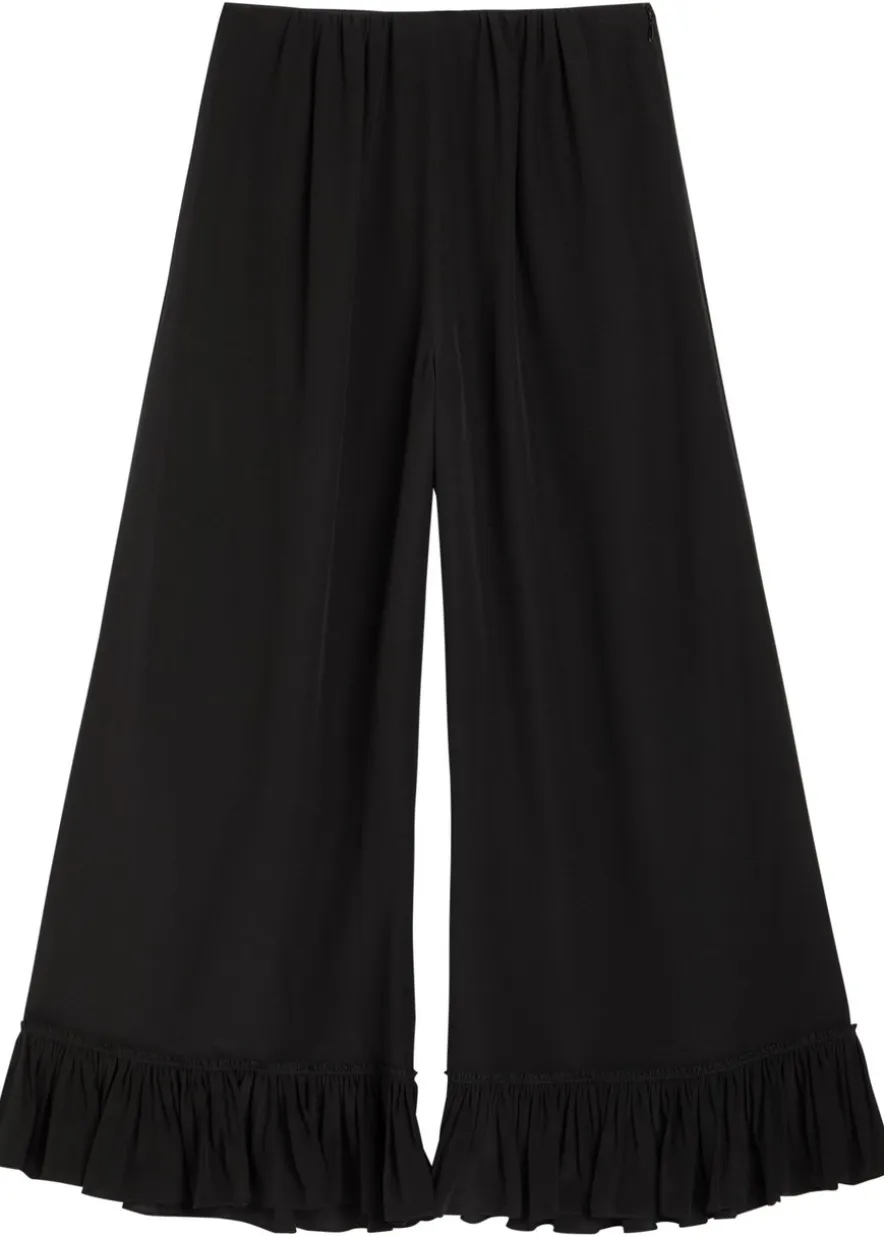 Frill silk-georgette culottes
