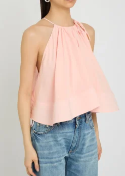 Frill silk top