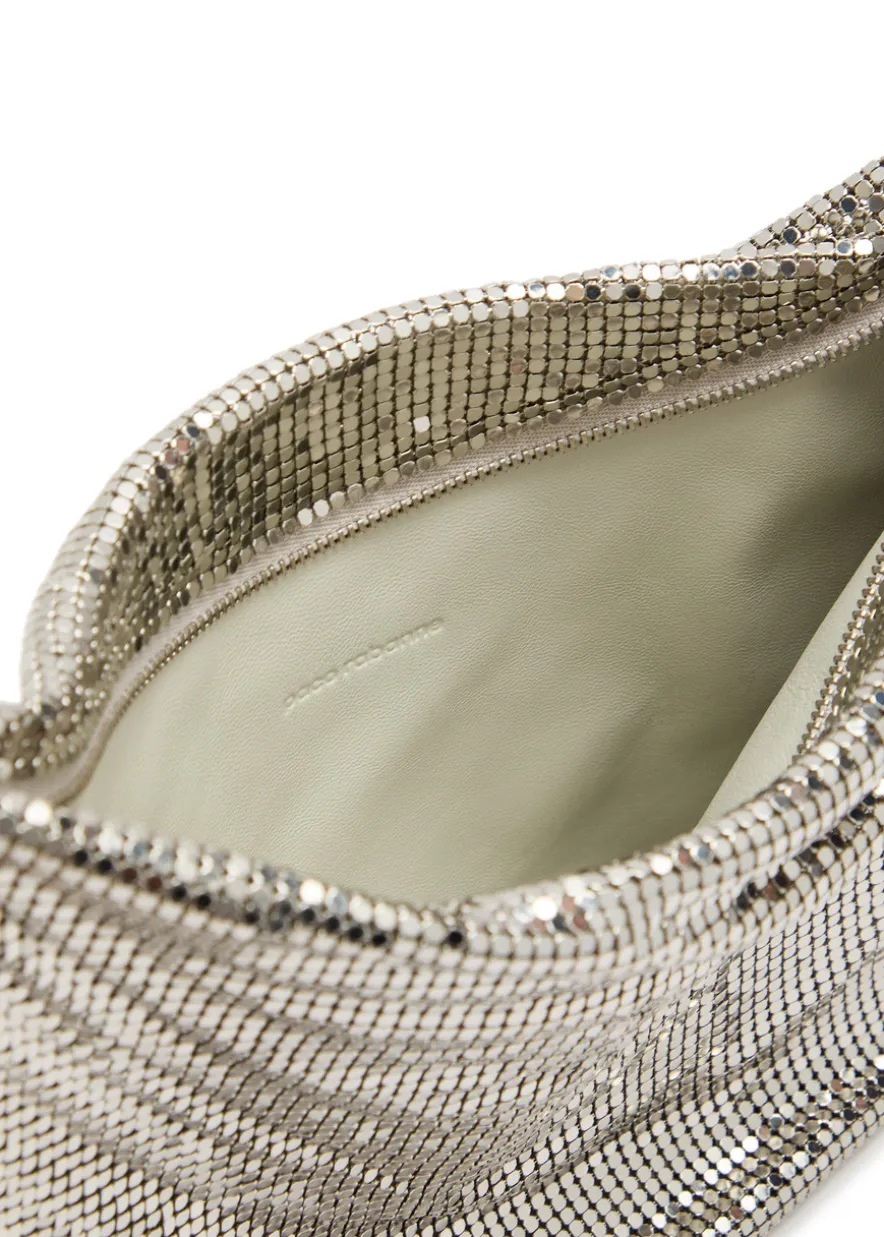 Fringed chainmail shoulder bag