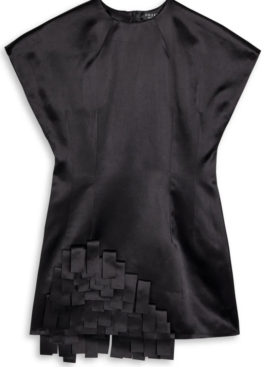 Fringed satin top