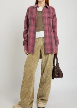 Full Cut distressed terry-corduroy trousers