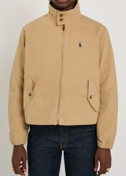 Funnel-neck canvas jacket