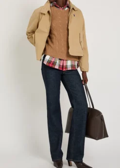 Funnel-neck canvas jacket