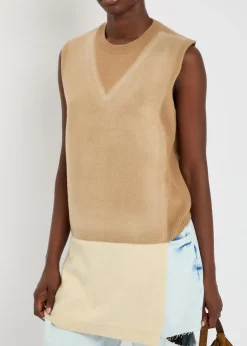 Fuse colour-blocked wool vest