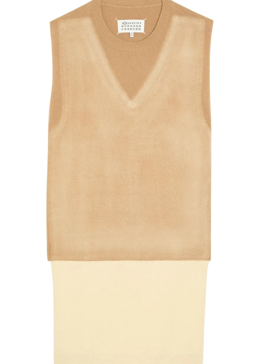 Fuse colour-blocked wool vest