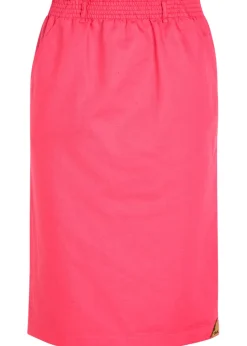 Gabardine cotton and linen-blend skirt