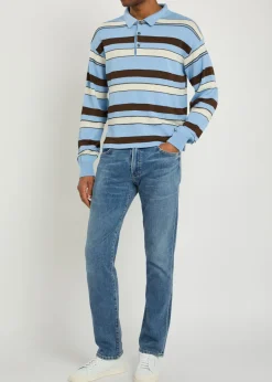 Gage straight-leg denim and cashmere-blend jeans