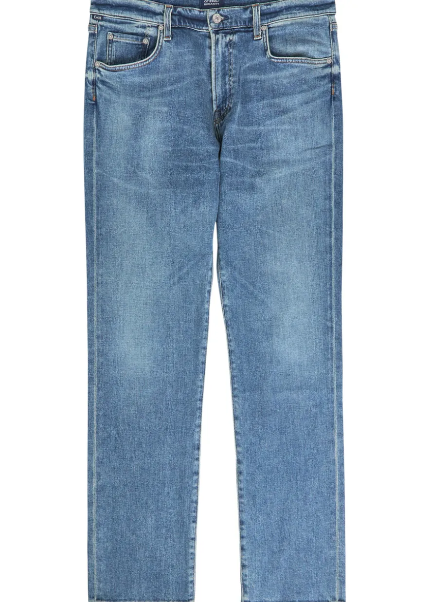 Gage straight-leg denim and cashmere-blend jeans