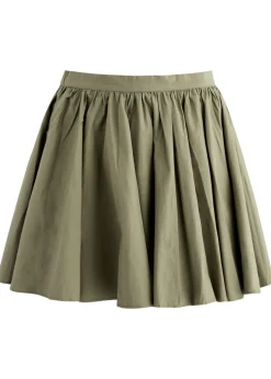 Gaia pleated cotton mini skirt
