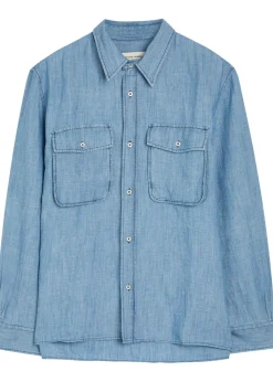 Garris cotton and linen-blend shirt