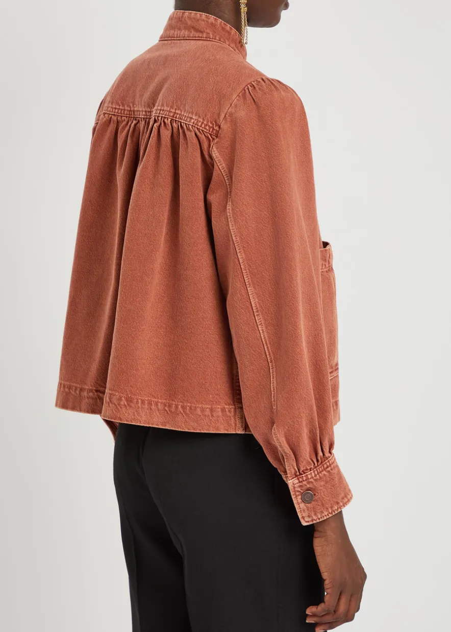 Gathered denim jacket