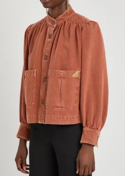 Gathered denim jacket