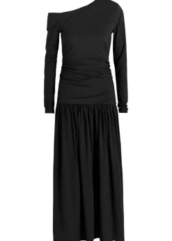 Gathered stretch-jersey midi dress