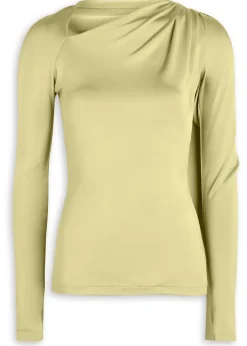 Gathered stretch-jersey top