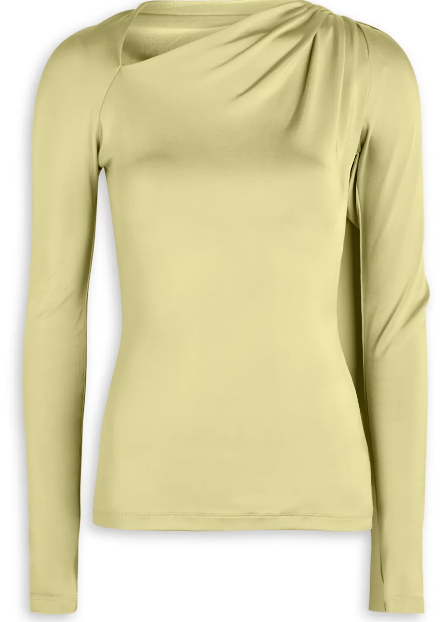 Gathered stretch-jersey top