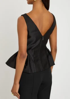 Gathered taffeta top