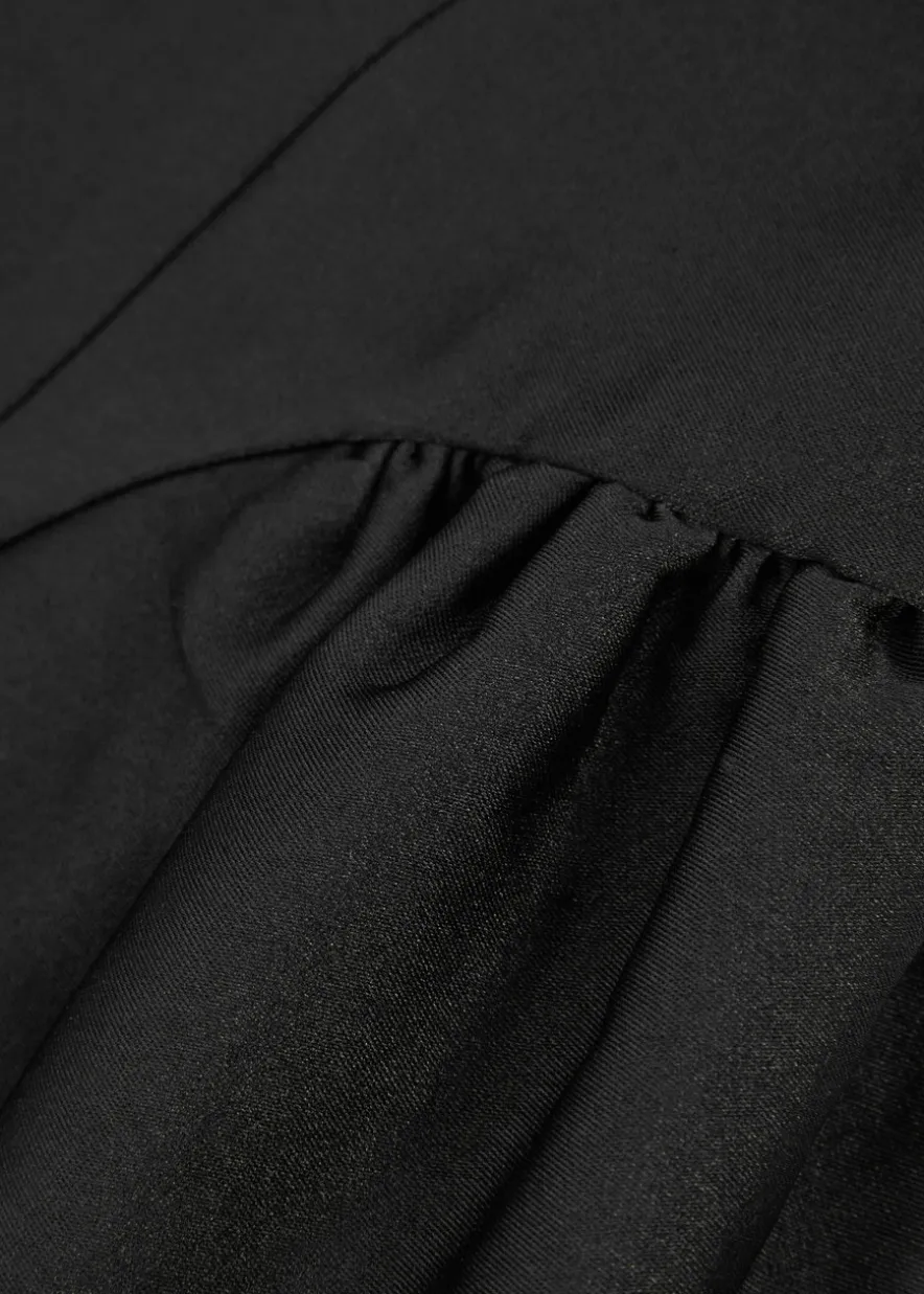 Gathered taffeta top