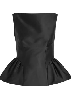 Gathered taffeta top