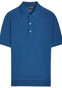 Gauge cashmere and silk-blend polo shirt