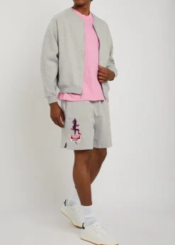 Gecko embroidered cotton-blend sweatshorts