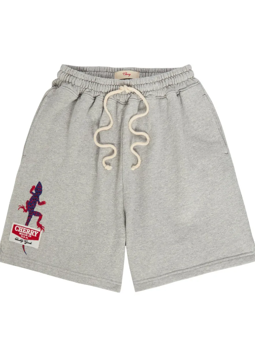Gecko embroidered cotton-blend sweatshorts
