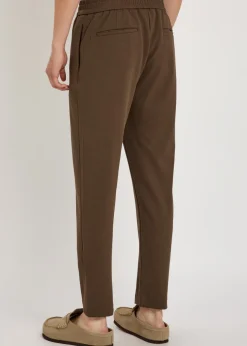 Geneva textured tapered-leg jersey trousers