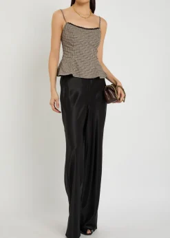 Genevieve plaid woven top