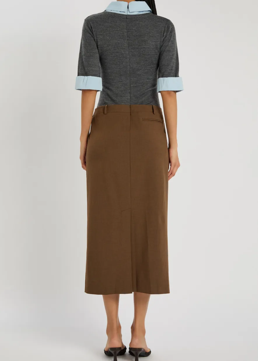 Geo layered woven midi dress