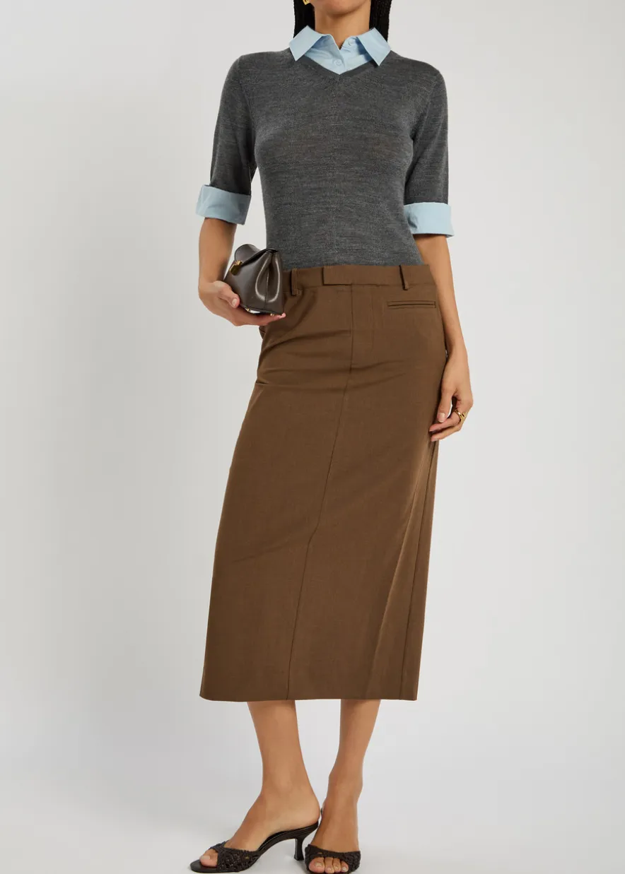 Geo layered woven midi dress