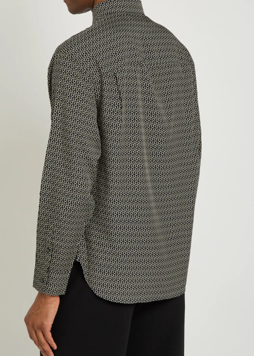 Geometric-print lyocell-blend shirt