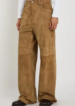 Geth wide-leg suede trousers