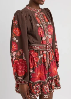 Gigi floral-print cotton-blend mini dress