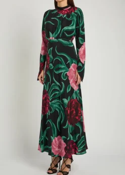 Gilda floral-print silk maxi dress