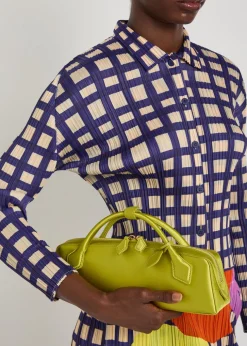 Gingham pleated woven shirt