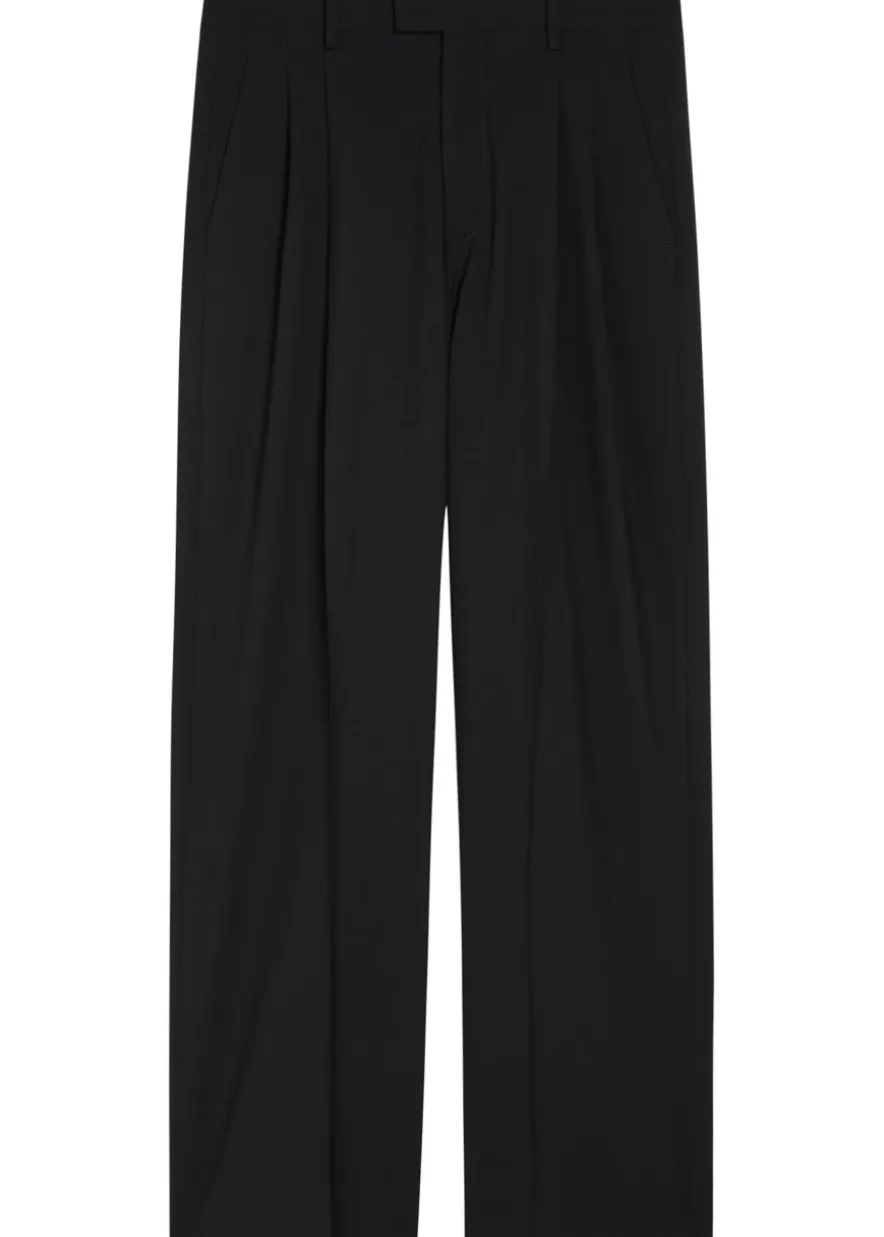 Giorgia pleated wide-leg wool trousers