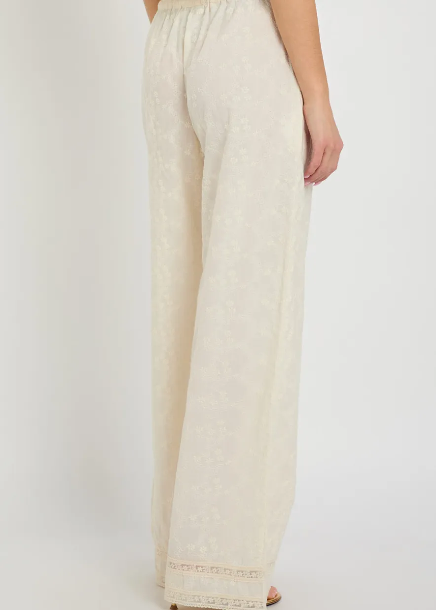 Giulia embroidered wide-leg trousers