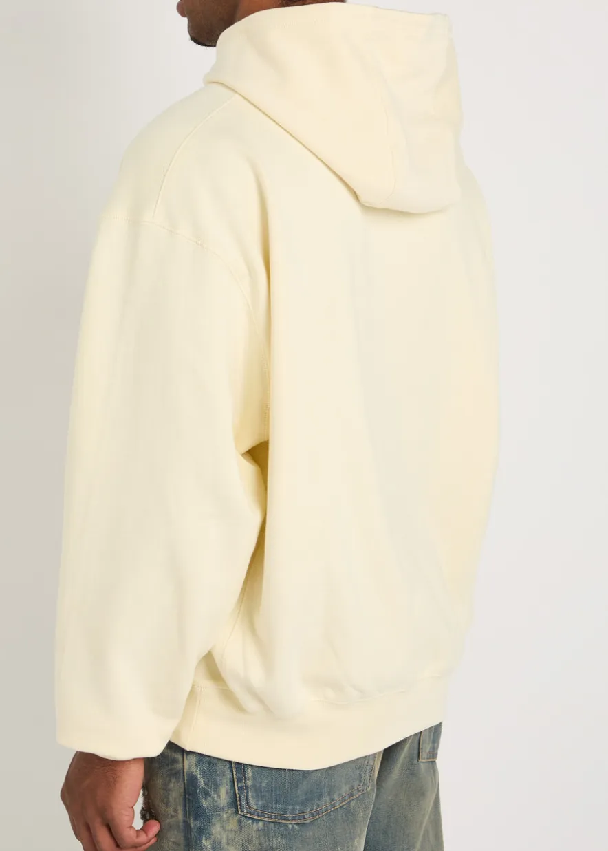 Glittered logo-print hooded cotton sweatshirt