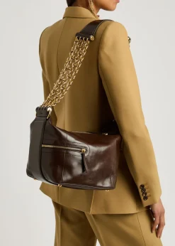Glossed leather camera bag