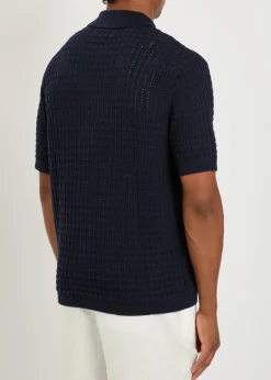 Goldie textured-knit cotton polo shirt