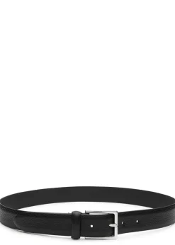 Grained leather belt