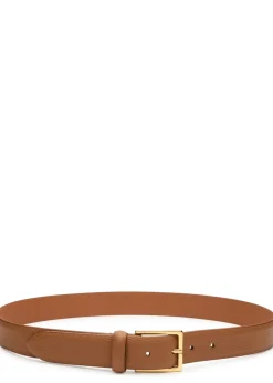 Grained leather belt