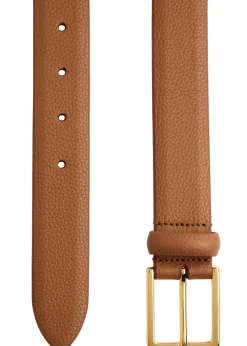 Grained leather belt